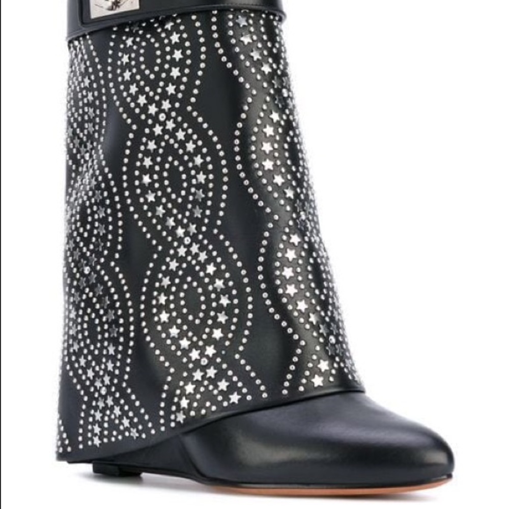 LIKE NEW Givenchy Shark Lock Boots Studded